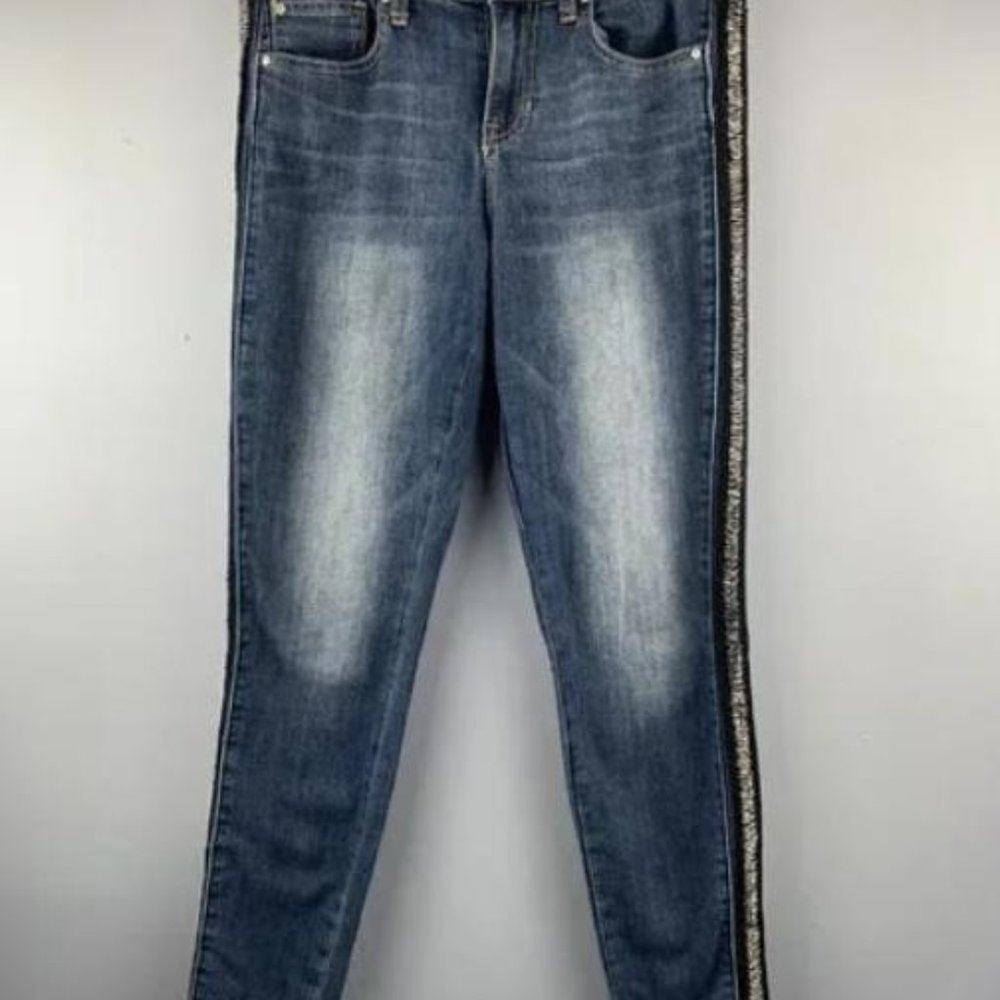 Gap Legging Denim Blue Jeans Womens Size 6/28R beaded down side seam